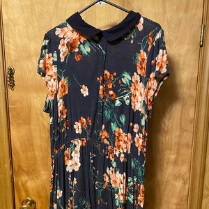 ModCloth navy and floral dress-Size 2x
